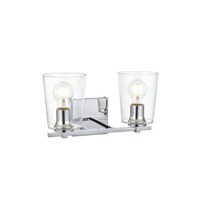 Kacey 2 light Chrome and Clear Bath Sconce