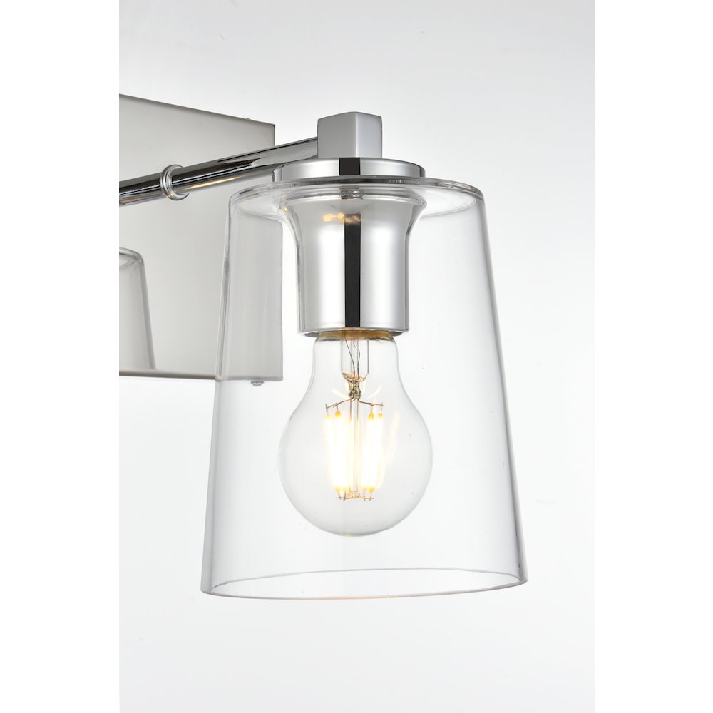 Kacey 1 light Chrome and Clear Bath Sconce