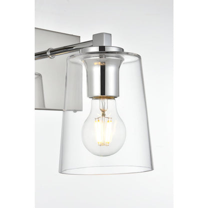Kacey 1 light Chrome and Clear Bath Sconce