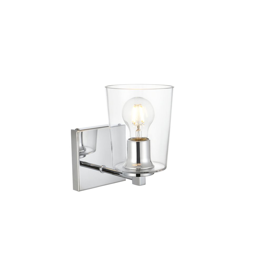 Kacey 1 light Chrome and Clear Bath Sconce