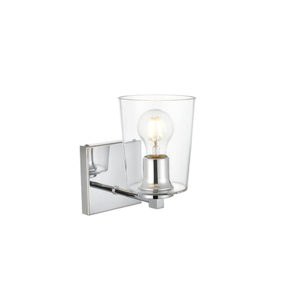 Kacey 1 light Chrome and Clear Bath Sconce