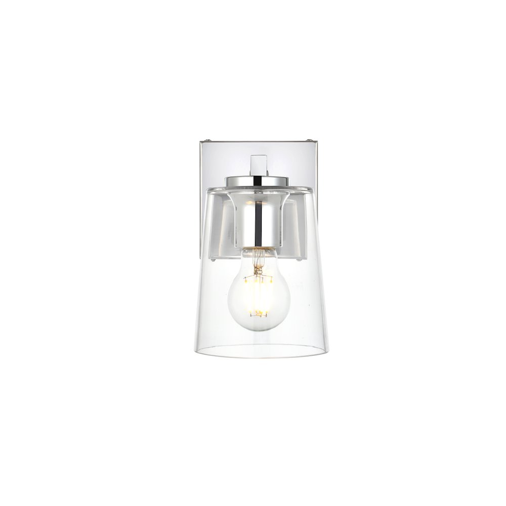 Kacey 1 light Chrome and Clear Bath Sconce