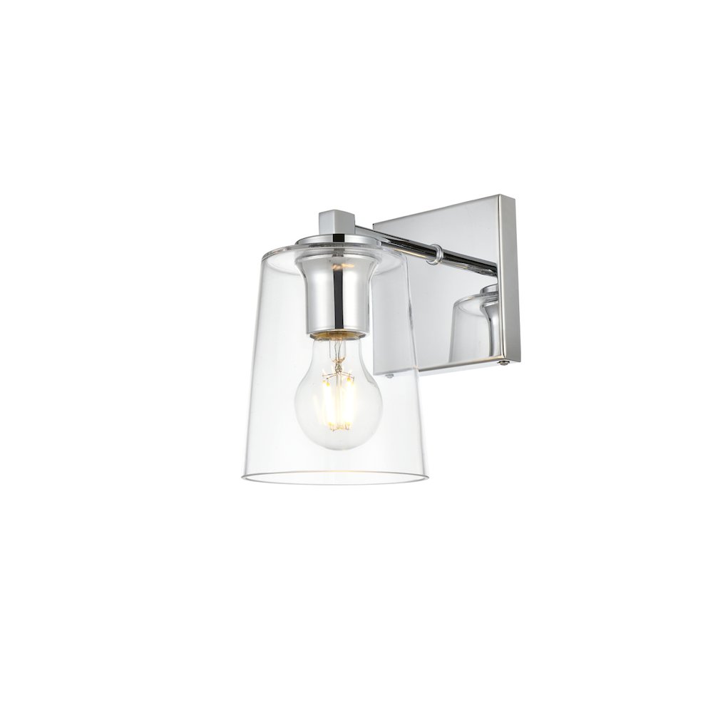Kacey 1 light Chrome and Clear Bath Sconce
