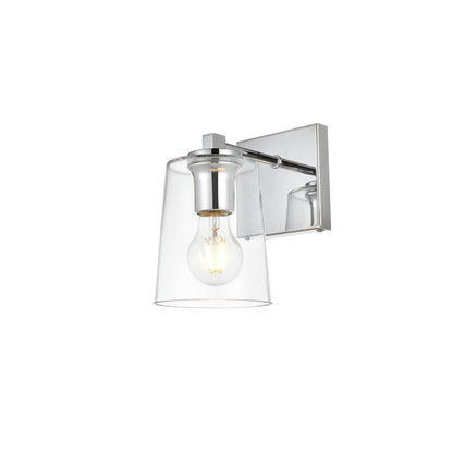 Kacey 1 light Chrome and Clear Bath Sconce