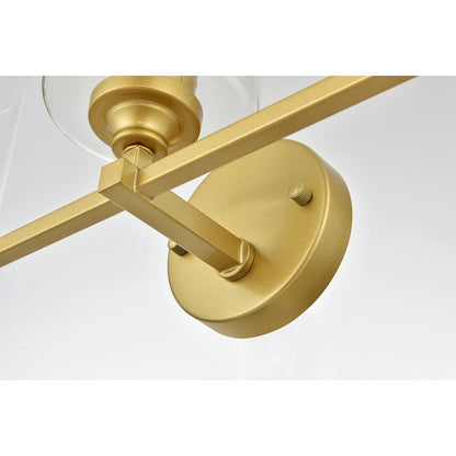 Mayson 3 light Brass and Clear Bath Sconce