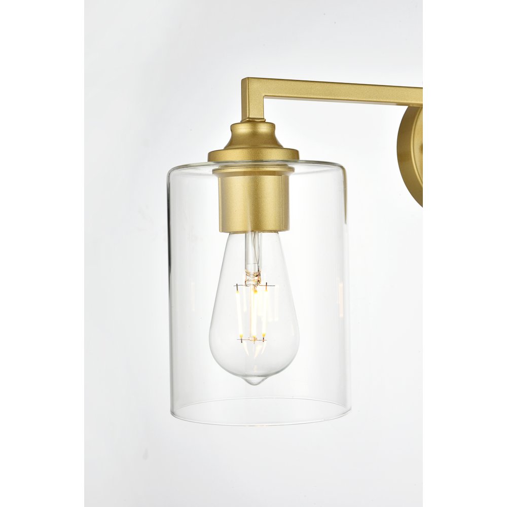 Mayson 3 light Brass and Clear Bath Sconce