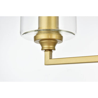 Mayson 3 light Brass and Clear Bath Sconce