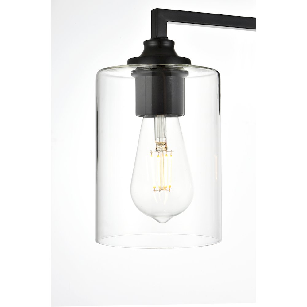 Mayson 4 light Black and Clear Bath Sconce