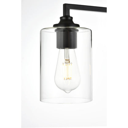 Mayson 4 light Black and Clear Bath Sconce