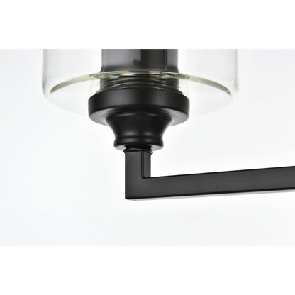 Mayson 4 light Black and Clear Bath Sconce