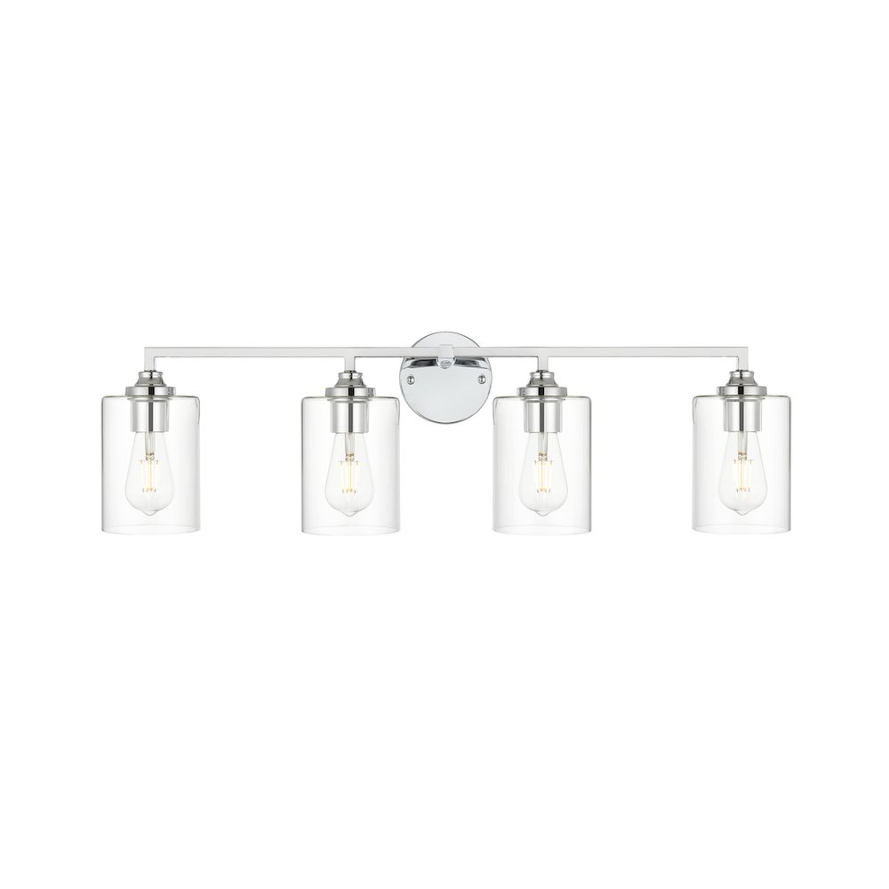 Mayson 4 light Chrome and Clear Bath Sconce