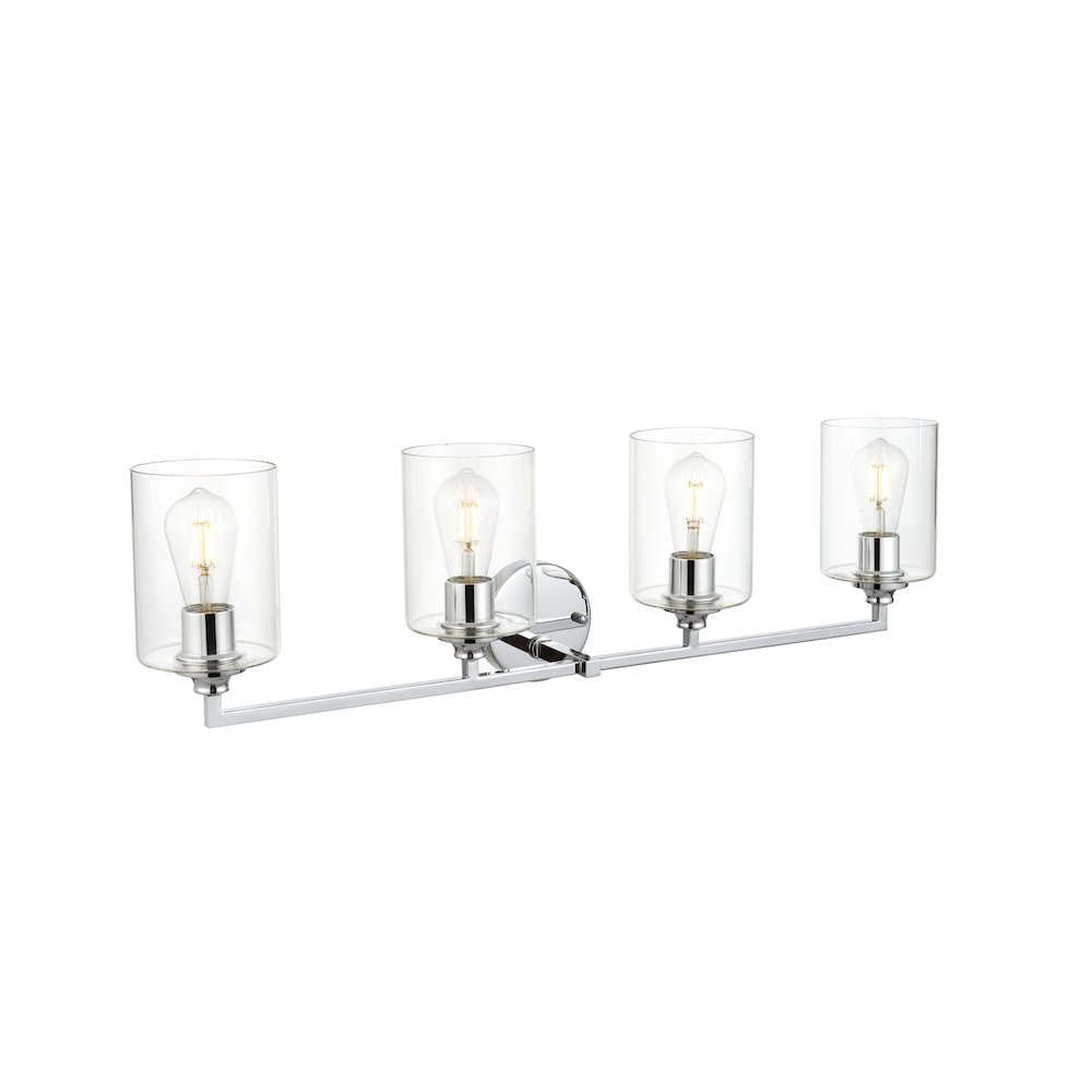 Mayson 4 light Chrome and Clear Bath Sconce