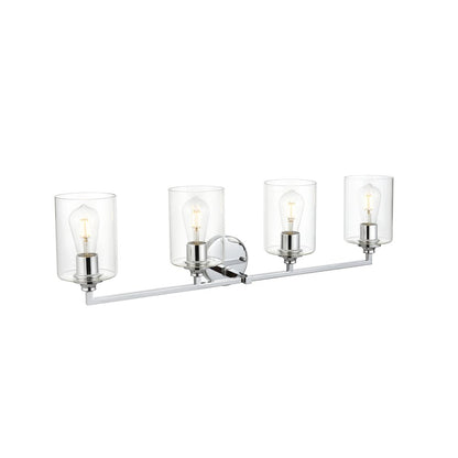 Mayson 4 light Chrome and Clear Bath Sconce