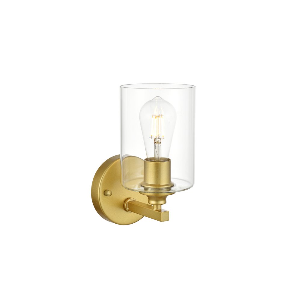 Mayson 1 light Brass and Clear Bath Sconce