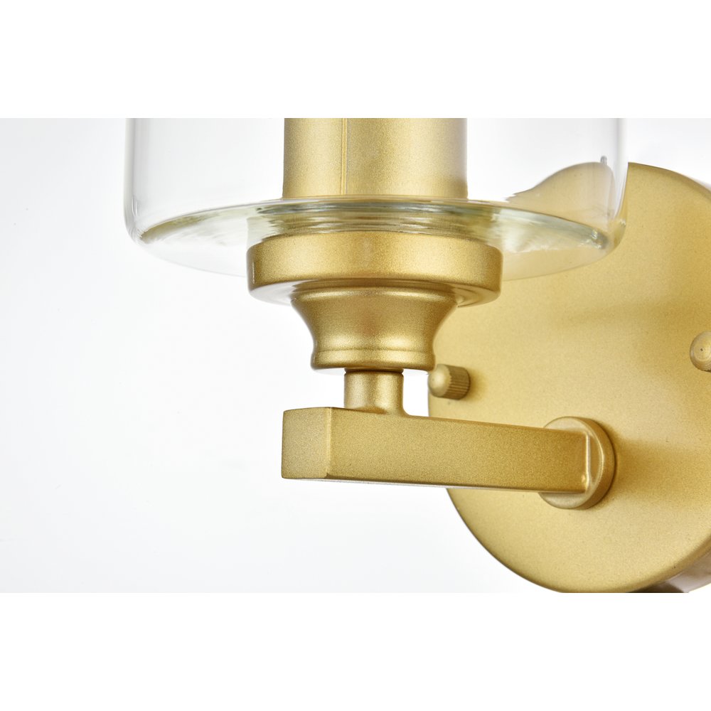 Mayson 1 light Brass and Clear Bath Sconce