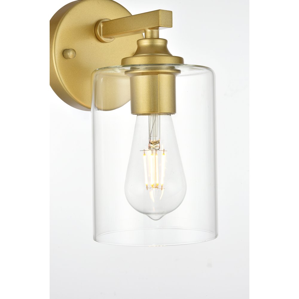 Mayson 1 light Brass and Clear Bath Sconce