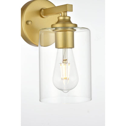 Mayson 1 light Brass and Clear Bath Sconce