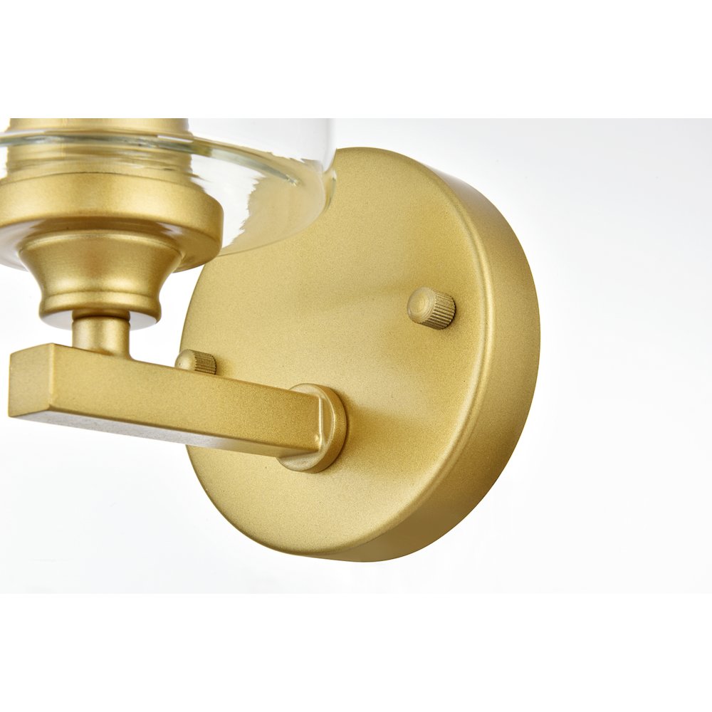 Mayson 1 light Brass and Clear Bath Sconce