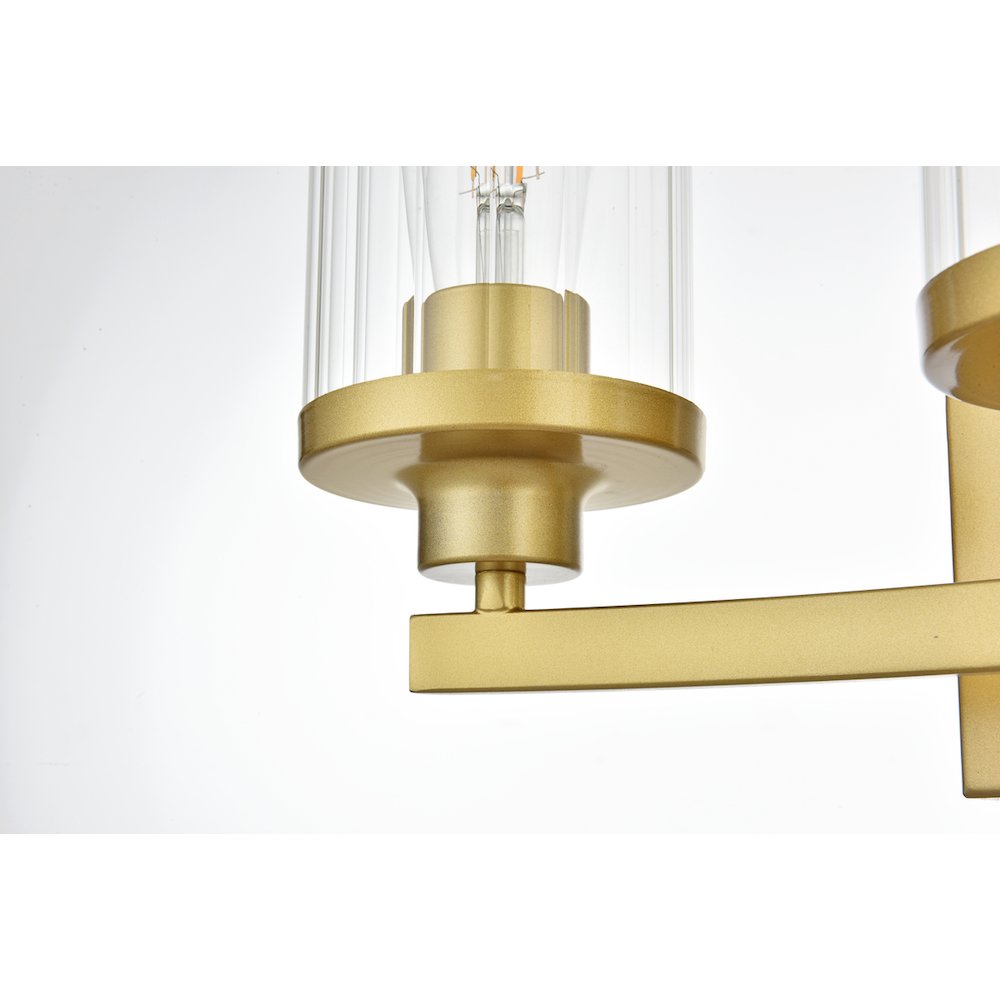Saanvi 4 light Brass and Clear Bath Sconce