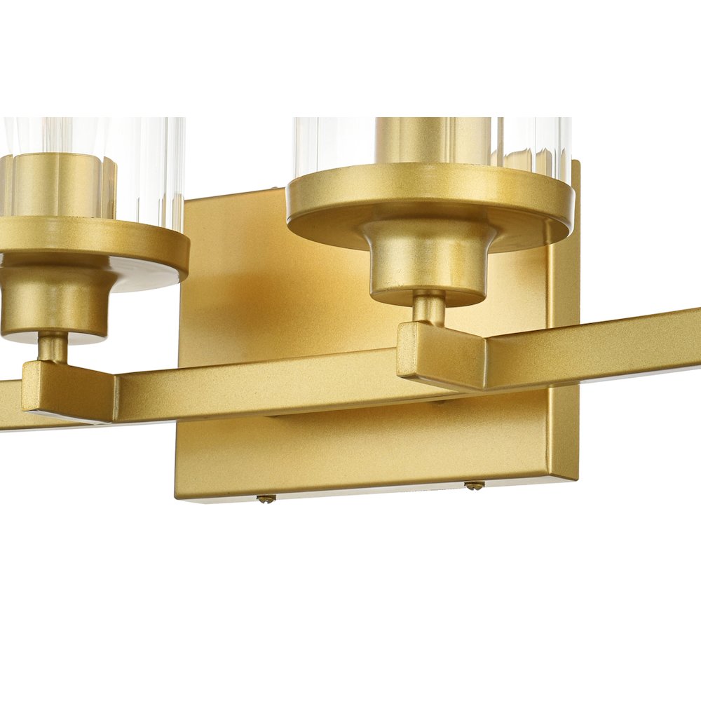 Saanvi 4 light Brass and Clear Bath Sconce