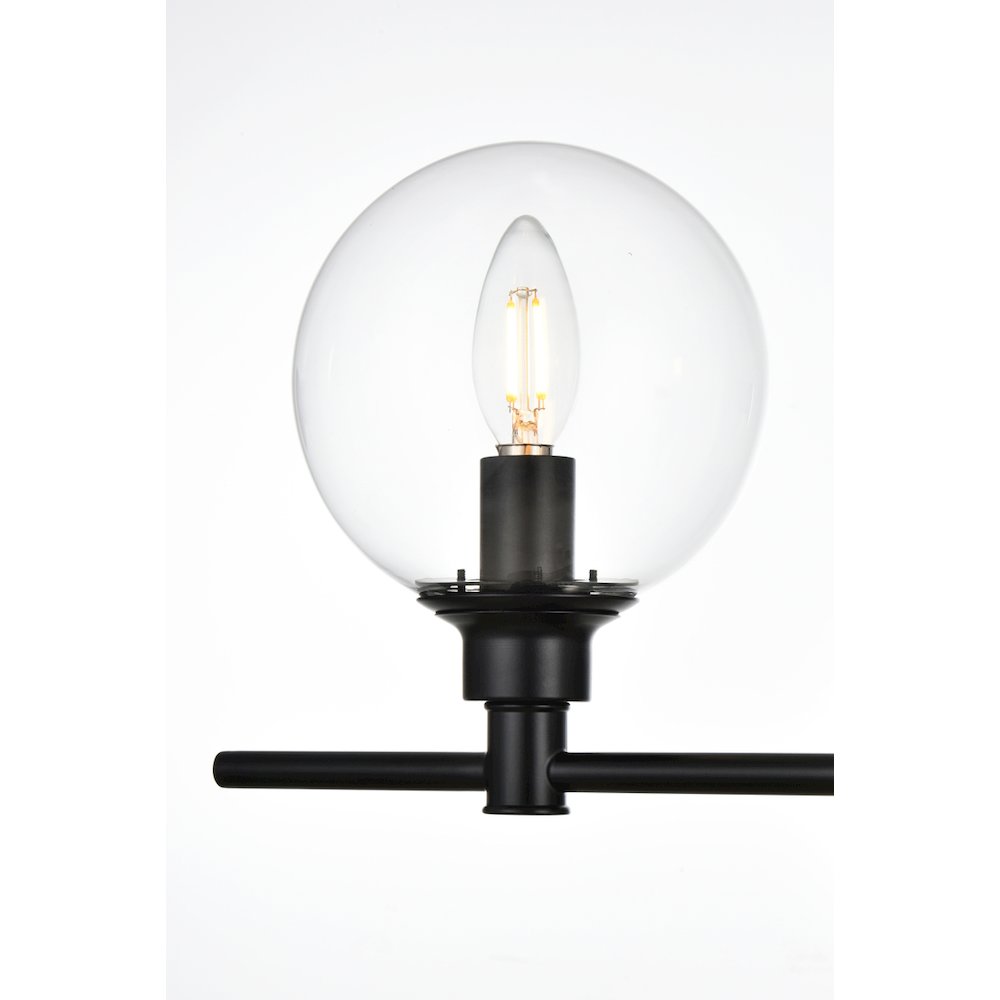 Jaelynn 2 light Black and Clear Bath Sconce