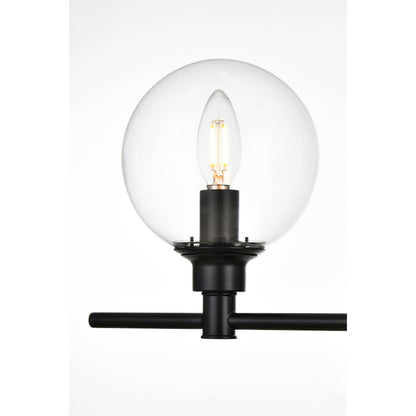 Jaelynn 2 light Black and Clear Bath Sconce