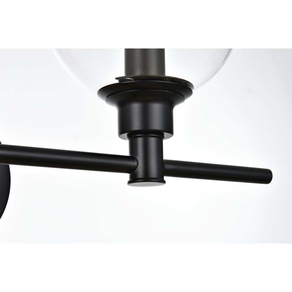 Jaelynn 4 light Black and Clear Bath Sconce
