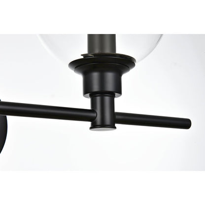 Jaelynn 4 light Black and Clear Bath Sconce