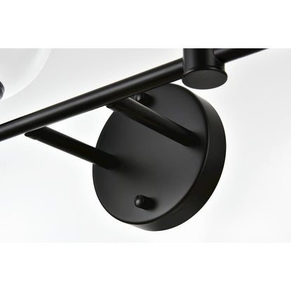 Jaelynn 4 light Black and Clear Bath Sconce