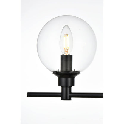 Jaelynn 4 light Black and Clear Bath Sconce