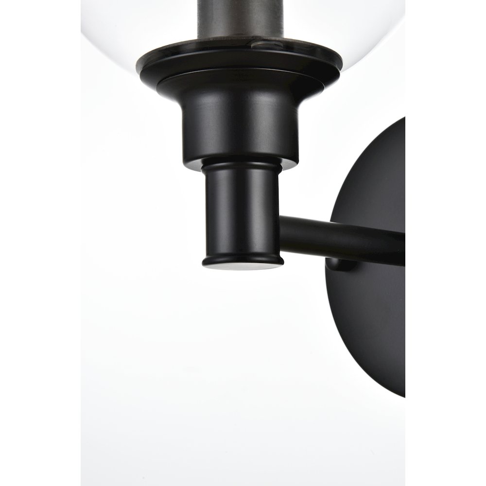 Jaelynn 1 light Black and Clear Bath Sconce