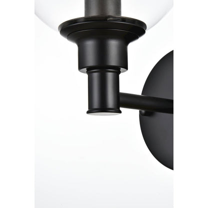 Jaelynn 1 light Black and Clear Bath Sconce
