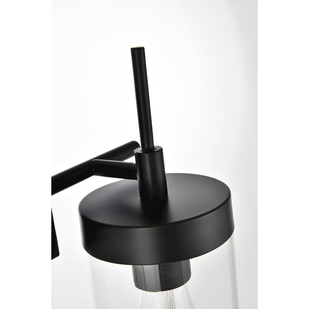 Benny 2 light Black and Clear Bath Sconce