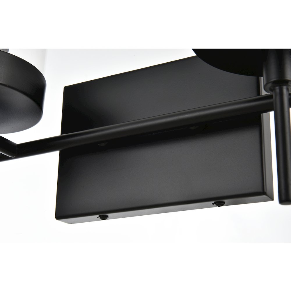 Benny 2 light Black and Clear Bath Sconce