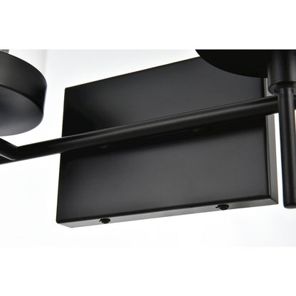 Benny 2 light Black and Clear Bath Sconce