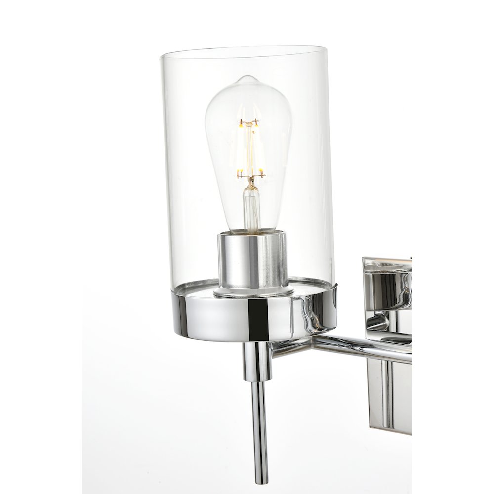 Benny 2 light Chrome and Clear Bath Sconce