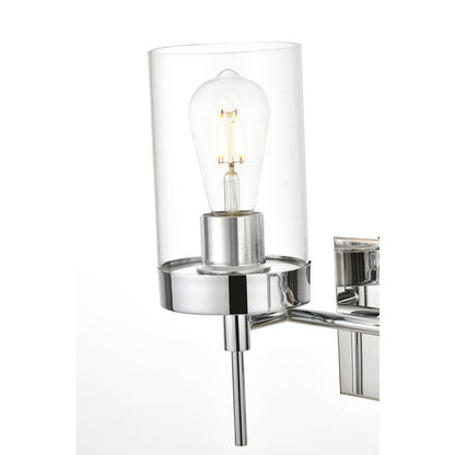 Benny 2 light Chrome and Clear Bath Sconce