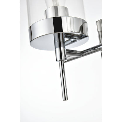 Benny 2 light Chrome and Clear Bath Sconce