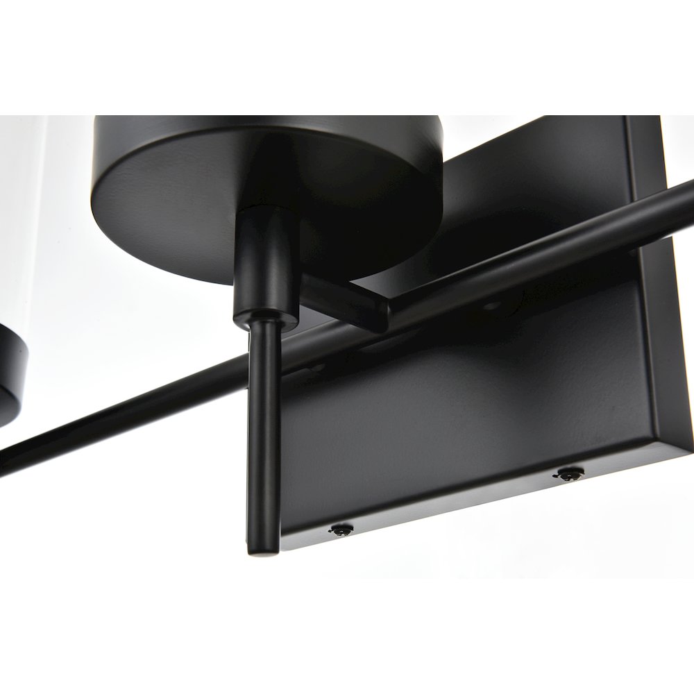 Benny 3 light Black and Clear Bath Sconce