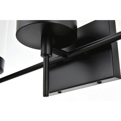 Benny 3 light Black and Clear Bath Sconce