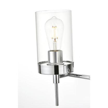 Benny 3 light Chrome and Clear Bath Sconce