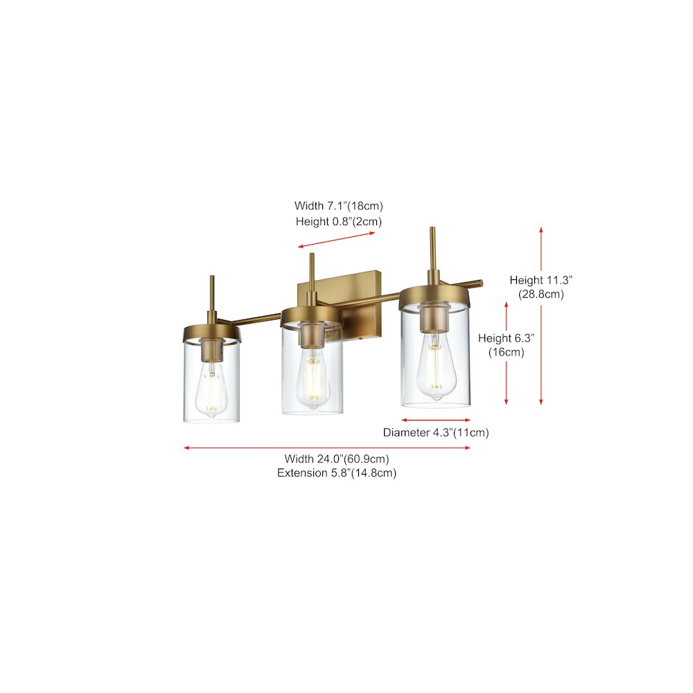 Taryin 24 inch Wall Sconce in Satin Gold