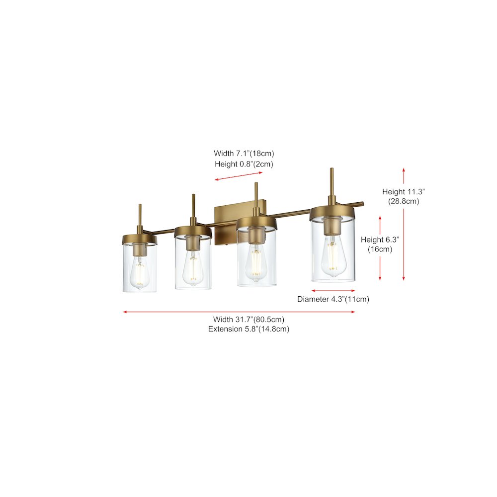 Taryin 32 inch Wall Sconce in Satin Gold