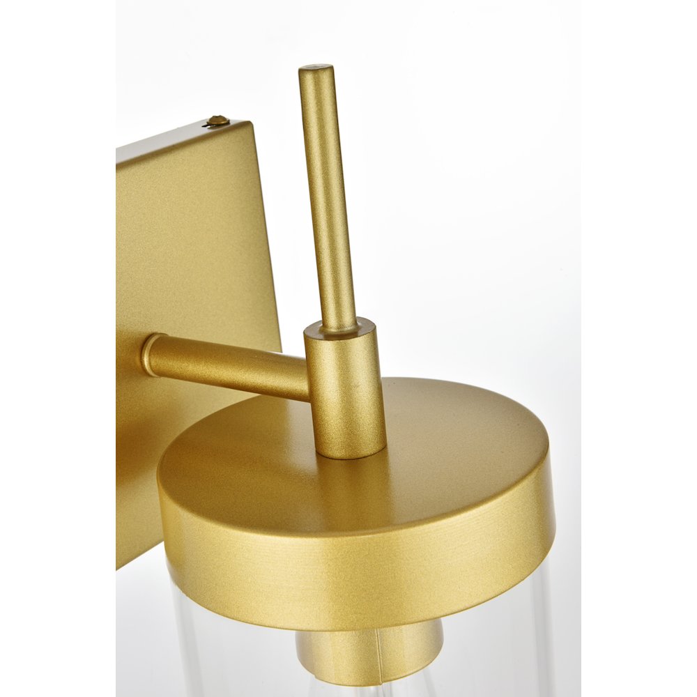 Benny 1 light Brass and Clear Bath Sconce