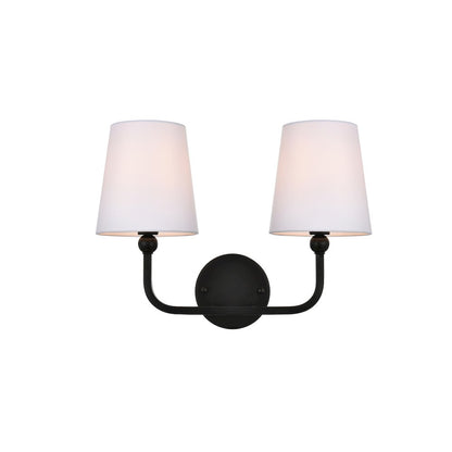 Colson 2 light Black and Clear Bath Sconce