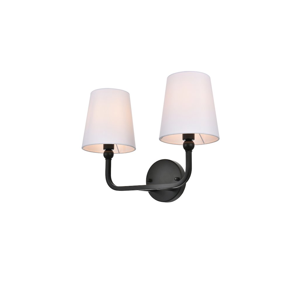 Colson 2 light Black and Clear Bath Sconce