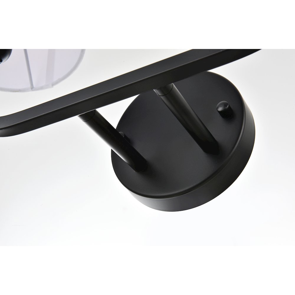 Colson 2 light Black and Clear Bath Sconce