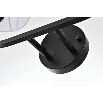Colson 2 light Black and Clear Bath Sconce
