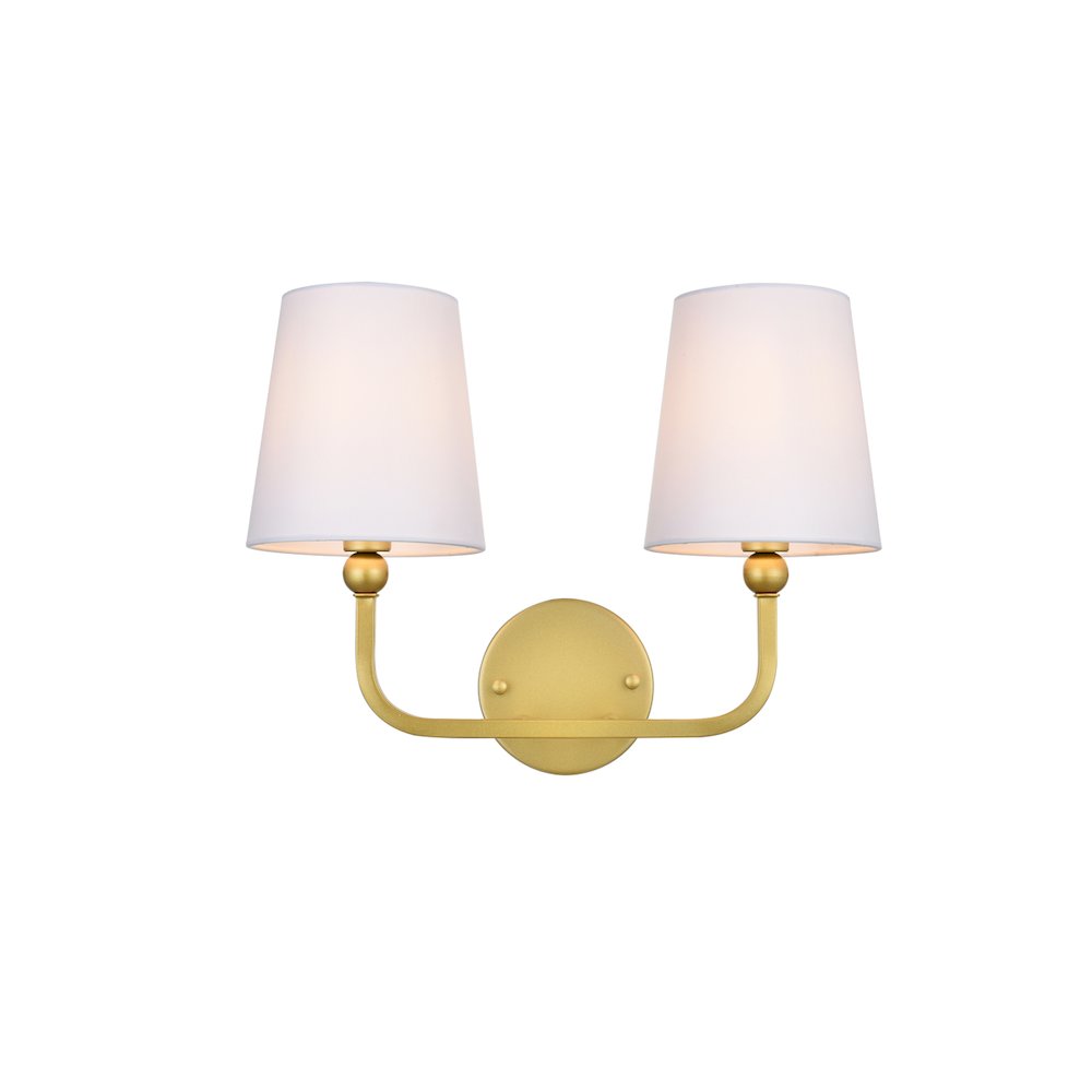 Colson 2 light Brass and Clear Bath Sconce
