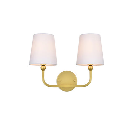 Colson 2 light Brass and Clear Bath Sconce